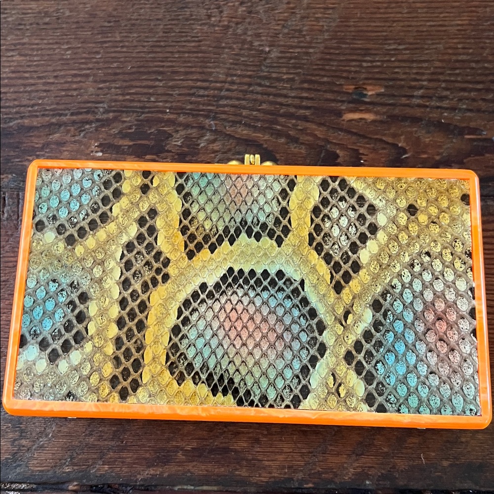 Edie Parker Orange and Brown Clutch - Picture 10 of 10